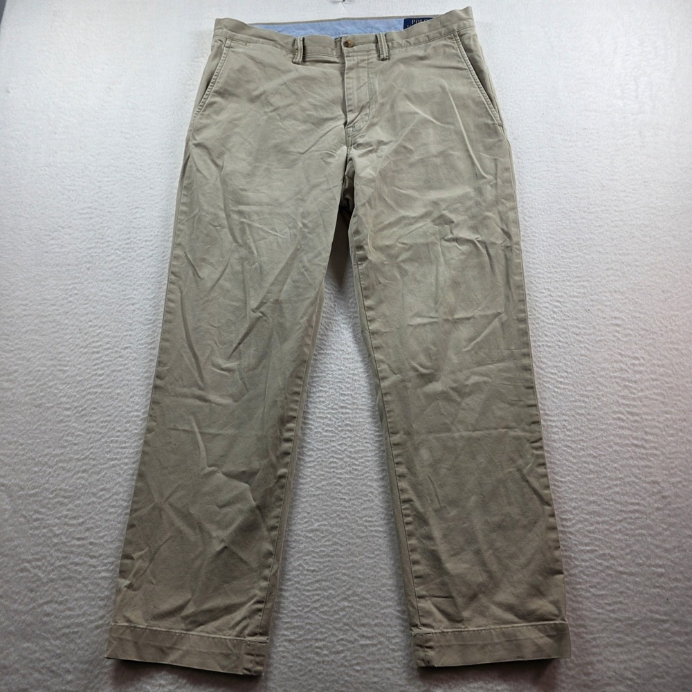 Polo Ralph Lauren‎ Mens Stretch Straight Fit Chino Pants Khaki Tan 33x30